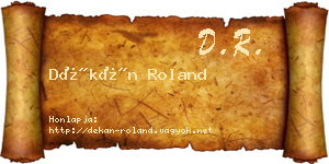 Dékán Roland névjegykártya