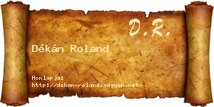 Dékán Roland névjegykártya