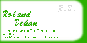 roland dekan business card